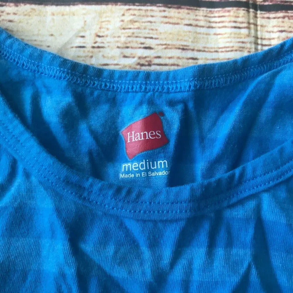 Justice Hanes Girls Outfit Lot Jean Shorts T-Shirt Striped Long Sleeve Sz 10S M